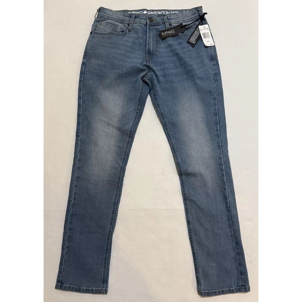 Buffalo David Bitton Jeans Max-X Men's 32 X 30 Blue Denim Skinny‎ Leg Zip Fly